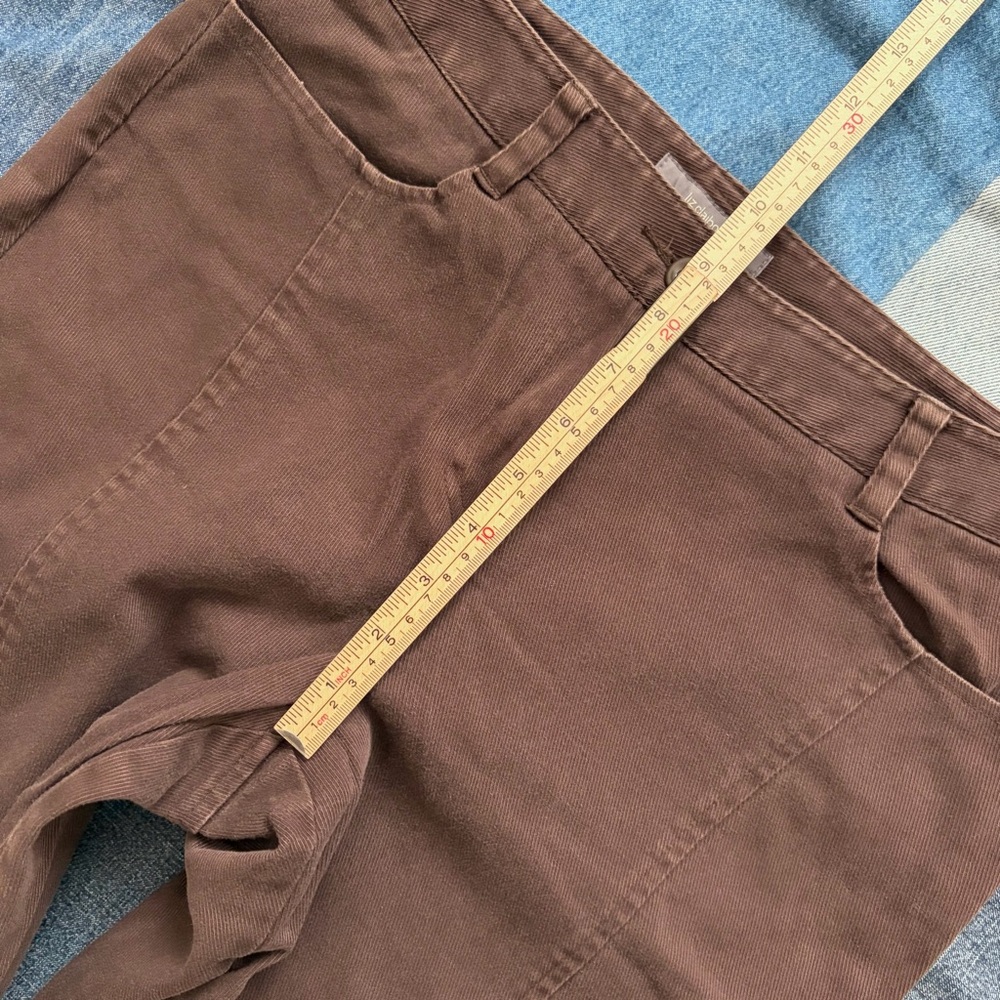 brown straight leg liz claiborne audra middle seam detail pants size 8 - Picture 7 of 9